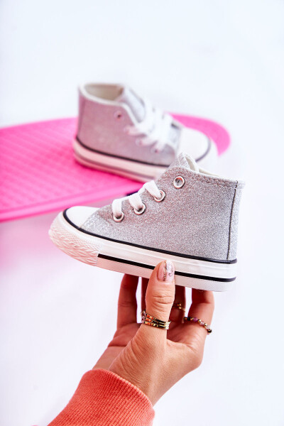 Dětské vysoké tenisky stříbrný Catrina 22