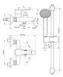 IDEAL STANDARD - Alpha Sprchový set s vanovou baterií, chrom BC656AA