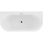 MEXEN/S - Sella volně stojící vana nástěnná reliéf 170 x 80, bílá lesk, sifon a přepad černá 52711708000-70