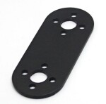 Rovný držák pro servomotory – kovová montážní deska, černá I 63x25mm (pro MG995/MG996)