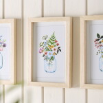 Ib Laursen Dekorativní obraz v rámu Flower Motif – set 3 ks, multi barva, sklo, dřevo, papír