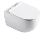 CERANO - WC závěsné Felci, Rimless - bezokrajové splachování + Slim/SoftClose sedátko - bílá lesklá - 53x37 CER-417377
