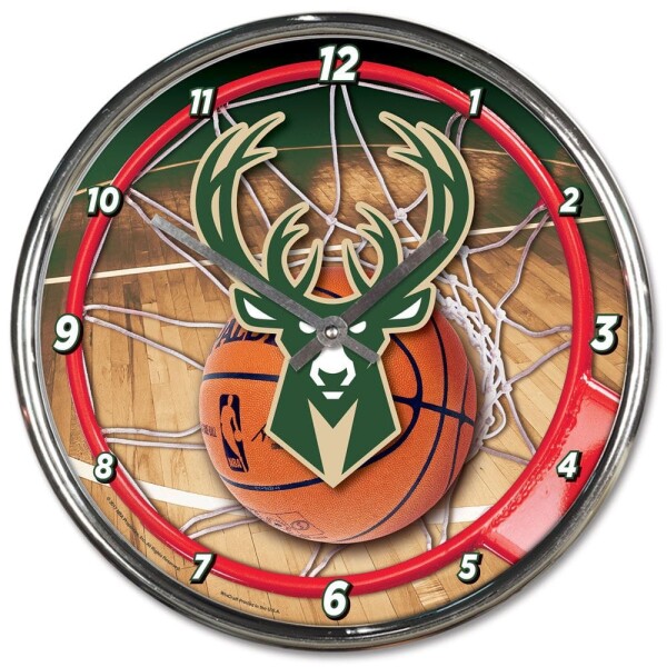 Hodiny Milwaukee Bucks NBA WinCraft Chrome