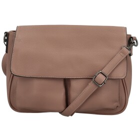 Trendy dámská koženková crossbody kabelka Rosica, starorůžová