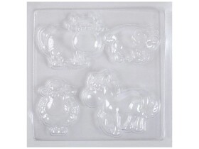 Playbox forma na odlévání sádry zvířátka z farmy 4 motivy 17 x 17 cm