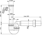 Alcadrain Sifon trubkový s převlečnou maticí 6/4" a přípojkou A81-DN50 A81-DN50