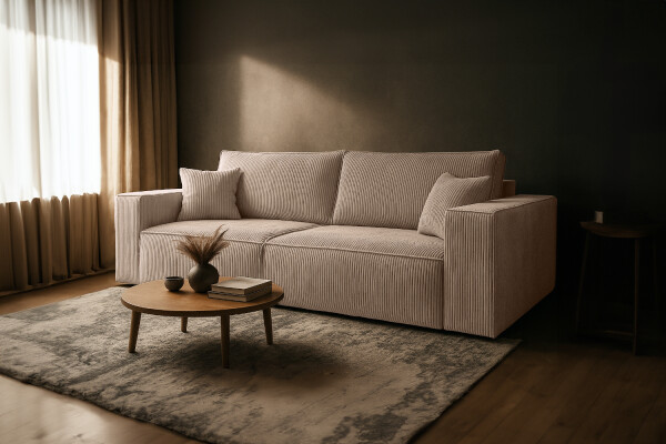 FRONTI Pohovka FIERRO - béžová - manšestr - LINCOLN 03 22652