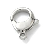 Ozdobná karabinka z nerezové oceli - platinová - 12 x 10 x 4 mm - 1 ks