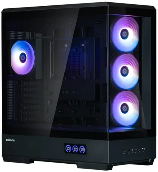 ZALMAN P50 DS černá / Skříň / Middle Tower / ATX / 4x 120 mm ARGB / 2x USB 3.2 Gen 2 / USB-C / bez zdroje (P50 DS Black)