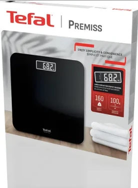 Tefal PP1800V0 Premiss černá / Osobní váha / 160 kg / LCD / temperované sklo (PP1800V0)