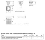 MIDAS Kanalizační vpusť - přímá D110, ocelová pozink. mříž 300x300 mm, 12,5t s košem