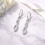 Stříbrné visací náušnice se zirkony Agathe - stříbro 925/1000, Stříbrná