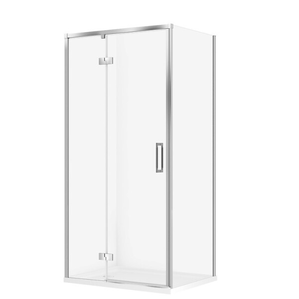 CERSANIT - SET C136 Sprchový kout Larga, levý, 100x80x195, chrom + vanička Tako S601-337