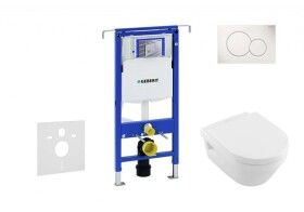 GEBERIT - Duofix Set předstěnové instalace, klozetu a sedátka Villeroy & Boch, tlačítka Sigma01, DirectFlush, SoftClose, CeramicPlus, alpská bílá 111.355.00.5 NB1