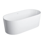 OMNIRES - OVO M+ volně stojící vana s přepadem 160 x 75 cm, bílý lesk OVO160WWZPBP