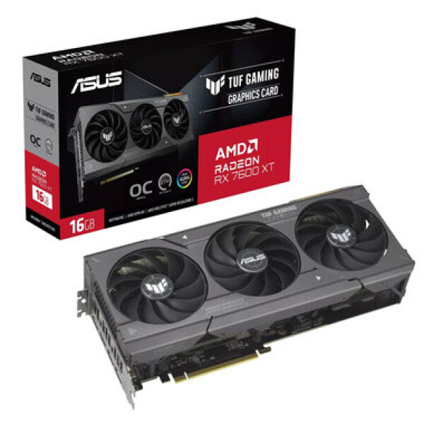 ASUS TUF RX7600XT OC 16GB / 2830Mhz / 16GB GDDR6 / 128bit / 1x HDMI + 3x DP / (8+8) (90YV0K20-M0NA00)