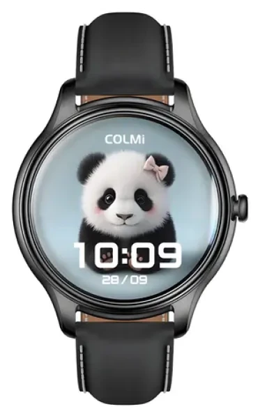 Colmi L28 černá, silikonový a kožený řemínek / Chytré hodinky / AMOLED displej / Bluetooth volání / IP68 (L28 Black leather)