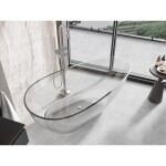 MEXEN - Glass clear volně stojící vana transparentna 170 x 85, korek chrom 58061708508
