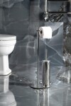 Gedy - CIRCE stojan s držákem na toaletní papír a WC štětkou, kulatý, chrom 143213