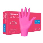 Rukavice NITRYLEX PF PROTECT PINK jednorázové nitrilové nepudrované 100ks Vel. M růžová