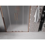 MEXEN/S - Velar L Duo posuvné sprchové dveře 150, dekor, růžové zlato 871-150-003-32-60