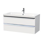 Koupelnová skříňka s umyvadlem Naturel Pavia 105x53x49 cm bílá mat chrom úchytka PAVIA3105ZCR PAVIA3105ZCR