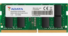 ADATA 8GB (1x8GB) 3200MHz / SO-DIMM DDR4 / Non-ECC / Unbuffered / CL22 / 1.2 V (AD4S32008G22-SGN)