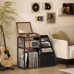 Stolek na gramofon a LP desky 81x30x69cm, mdf, old wood, AKF-E1076 OLW