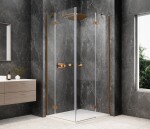 POLYSAN - GLOBE COPPER MATT obdélníkový sprchový kout 1000x800, rohový vstup, čiré sklo GB5080PG