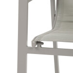 Židle zahradní béžový textilen, hliník, béžová barva, područky polywood v dekoru dubu