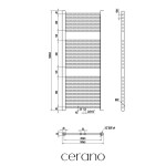CERANO - Koupelnový elektrický radiátorový set Lincoln - 300W - černá matná - 1200x500 mm CER-978844
