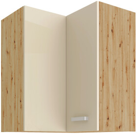 Horní rohová skříňka Artisan 60x60 GN-72 2F (90°) Barva korpusu: Dub artisan, Barva dvířek: Krémový lesk