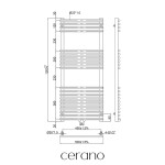 CERANO - Koupelnový radiátorový set Luigi - ústřední vytápění - středové připojení 50 mm - 545W - černá matná - 1200x500 mm CER-663436