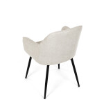 Židle jídelní, krémová látka, černý kov