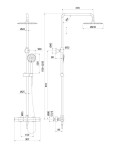 CERSANIT - Sprchový sloup BRASCO s termostatickou baterií, chrom S951-274