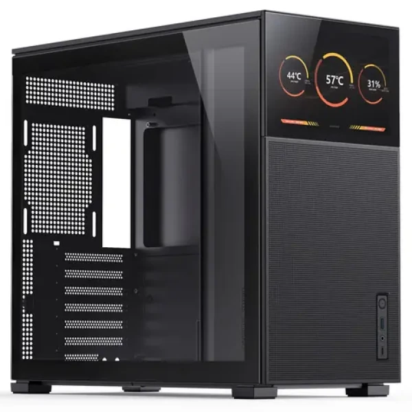 Jonsbo D41 MESH Screen černá / ATX / 1x USB-A 3.0 / 1x USB-C 3.2 / bez zdroje / displej / průhledná bočnice (D41 MESH BLACK SC)