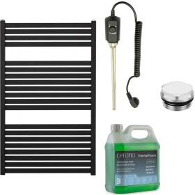 CERANO Koupelnový elektrický radiátorový set Vincenzo - 300W - černá matná - 970x600 mm