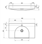 RAVAK - Lite Umyvadlo 80x45 cm, bez přepadu, otvor pro baterii, bílá XJX01280004