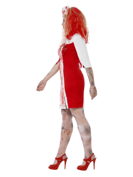 Kostým Zombie zdravotní sestřička šaty s latexovým efektem rány Velikost: XL