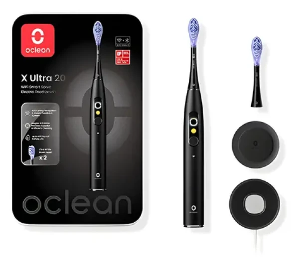 Oclean X Ultra 20 černá / Sonický zubní kartáček / AI hlasové vedení / 84.000 kmitů / Bluetooth