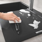 GROHE - Dřezy Kompozitní dřez K500 s automatickým odtokem, 86x50 cm, granitová černá 31644AP0