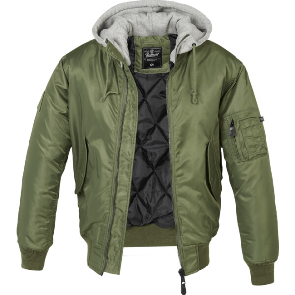 Brandit Bunda MA1 Sweat Hooded olivová | šedá 7XL
