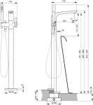 IDEAL STANDARD - Melange Vanová baterie na podlahu, s příslušenstvím chrom A6120AA