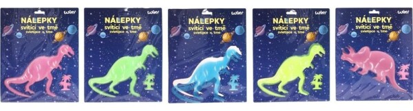 Nálepky W026525 25,5x31 cm svítící ve tmě Dinosauři