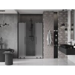 MEXEN/S - Velar L Duo posuvné sprchové dveře 150, dekor, černá 871-150-003-32-70