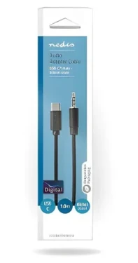 Nedis adaptér USB-C - 3,5 mm jack černý / Adaptér / USB 2.0 / 1 m (CCGB65950BK10)