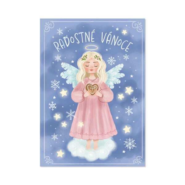 Vánoční hrací přání - Andílek s perníkovým srdcem - Albi