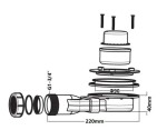 Erga příslušenství, nízký sifon pro sprchovou vaničku Hyper, Oldaf, Almac, průměr 90mm, G3/4", ERG-V06-SMC-S01-00 ERG-GMA-SB-WG