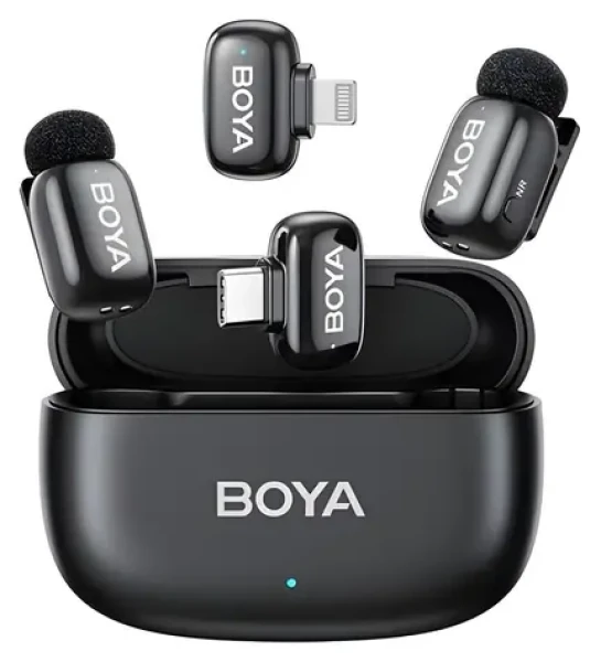 BOYA Mini 12 černá / Bezdrátový mikrofon / 2x vysílač 2x přijímač / Plug-and-play (BOYA MINI-12)