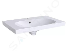 GEBERIT - Acanto Umyvadlo 750x482 mm, otvor pro baterii, s přepadem, s KeraTect, bílá 500.622.01.8